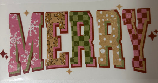 Merry DTF transfer (Glitter)