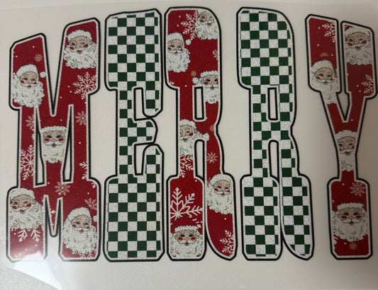 Merry Santa DTF transfer (Glitter)